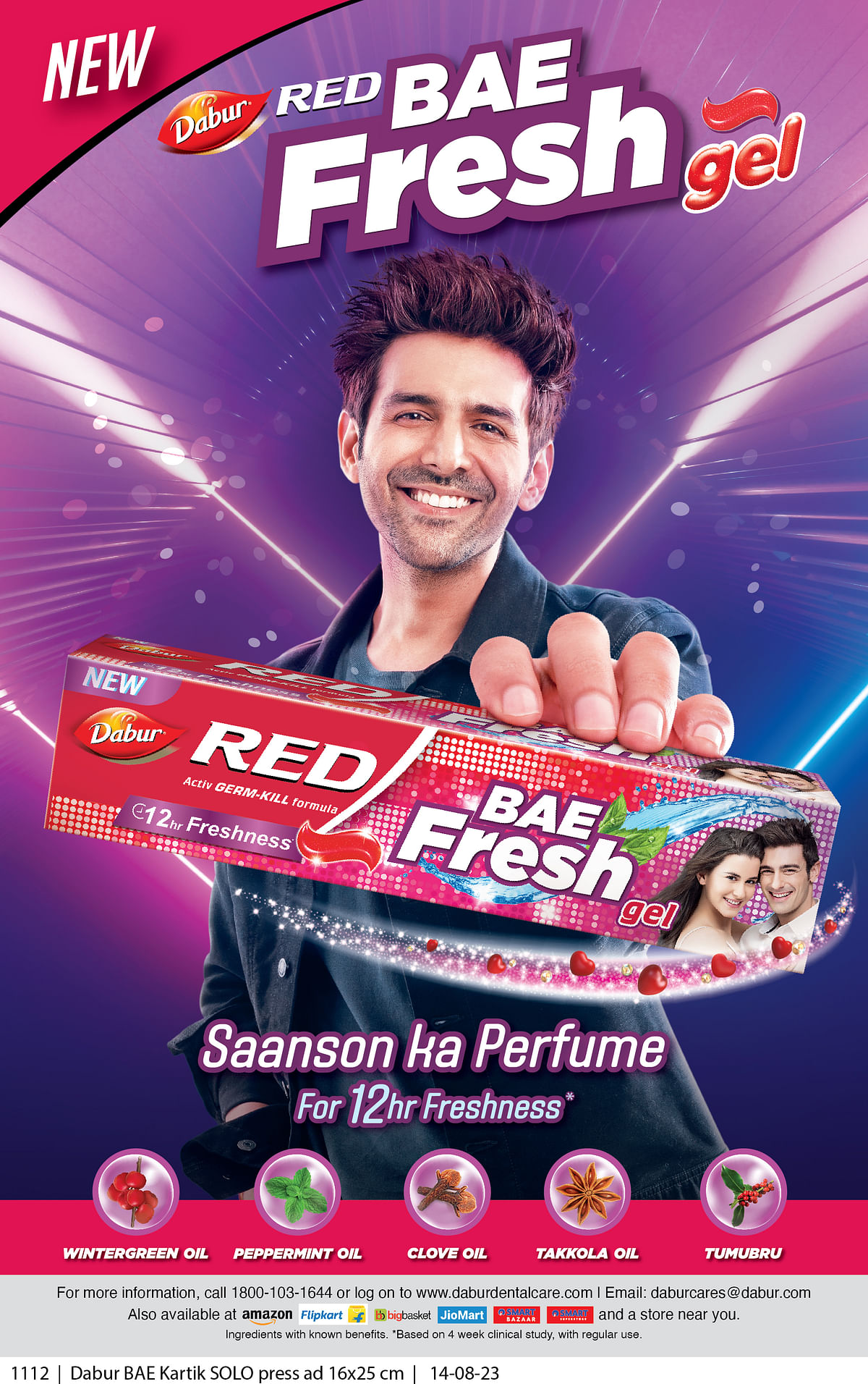 Dabur signs Kartik Aaryan as brand ambassador for launch of Dabur Red Bae Fresh Gel Toothpaste Variant