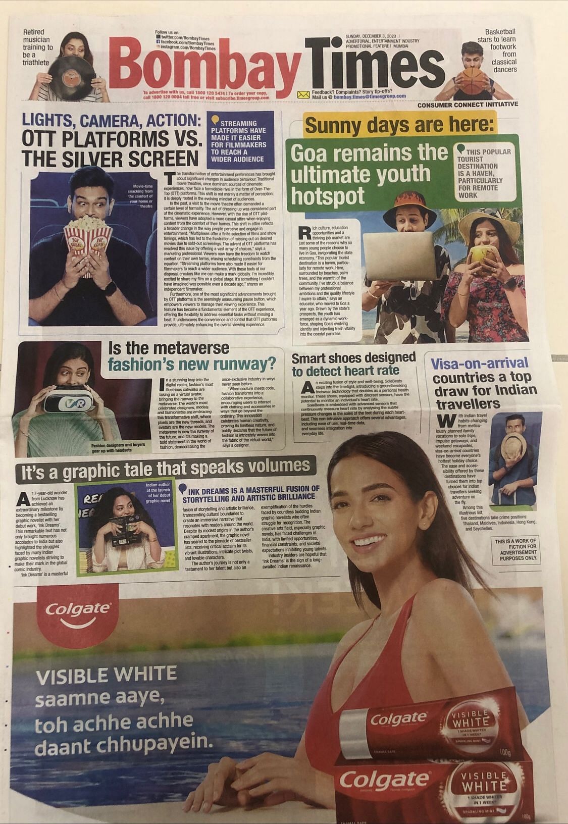 News or ad?: Colgate-Palmolive mimics a newspaper for its Visible White print ad 