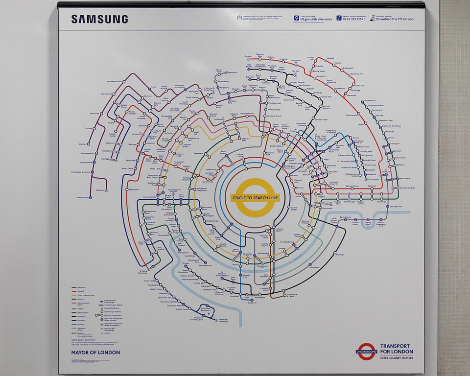 The Tube map redesigned by Samsung