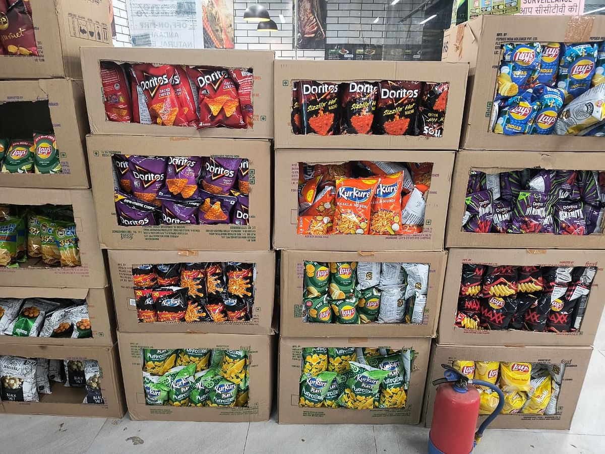 Stacking of Pepsico's products at YESS, Noida 