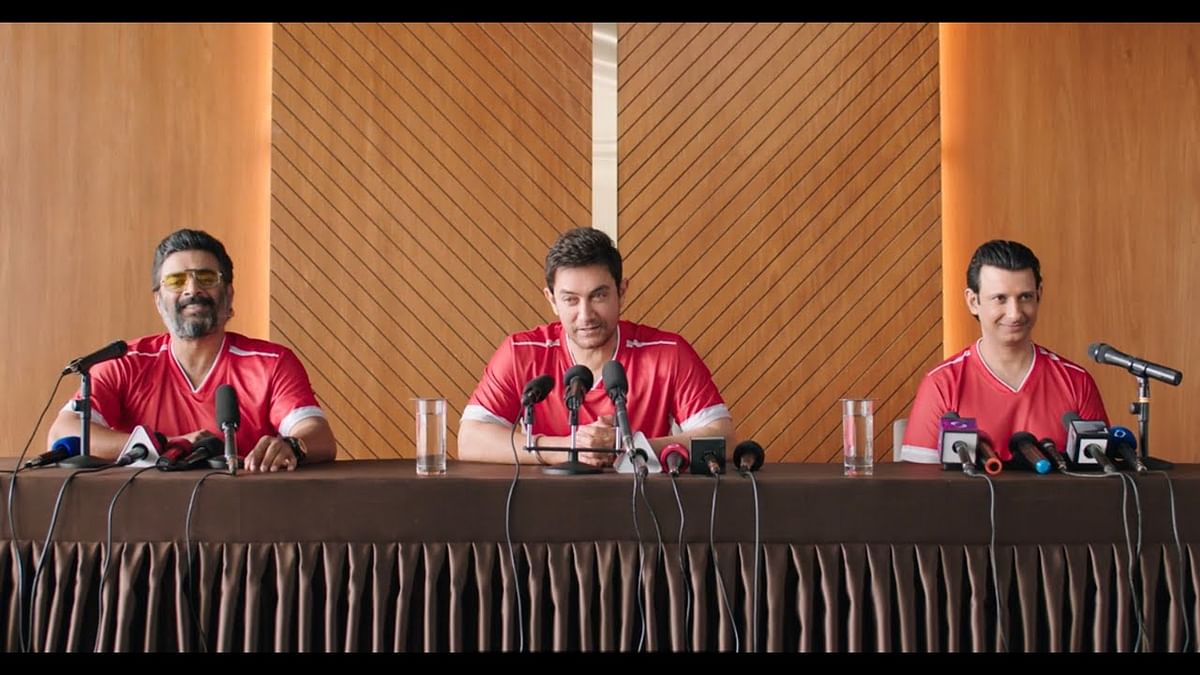 R Madhavan, Amir Khan, and Sharman Joshi in Dream11's ad