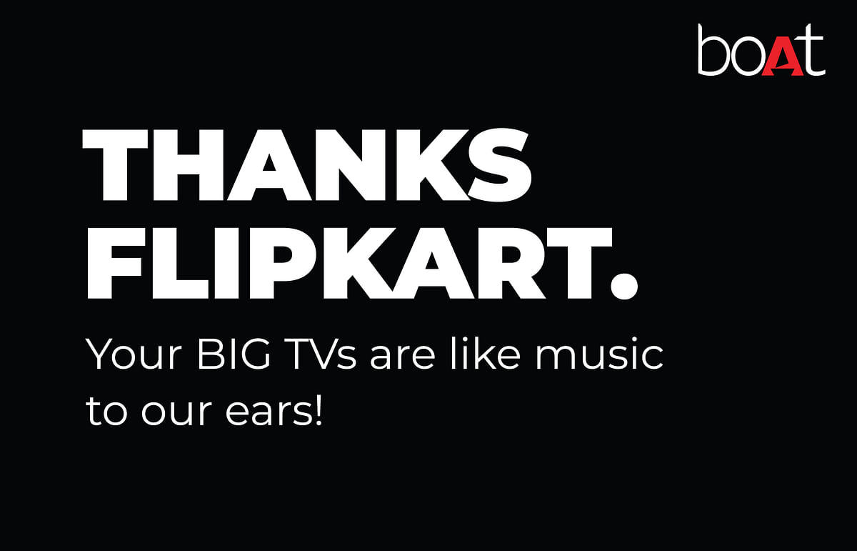 boAt's billboard replying to Flipkart for IPL 2024 #BigTVBiggerDiscounts campaign