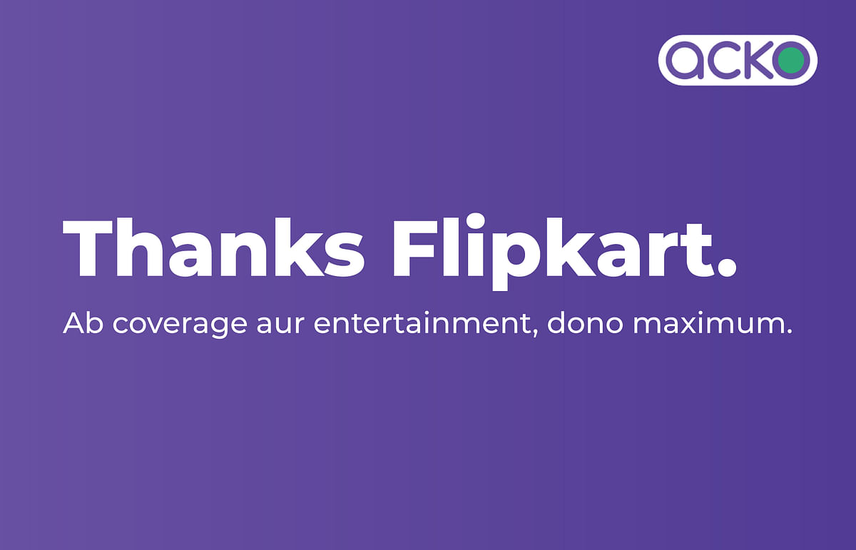 Acko's billboard replying to Flipkart for IPL 2024 #BigTVBiggerDiscounts campaign