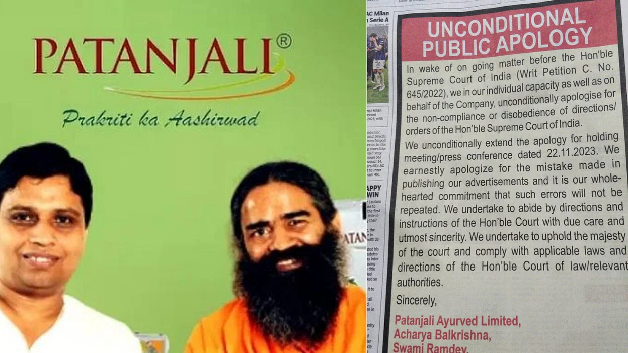 Patanjali issued a public apology in newspapers following Supreme Court  scrutiny