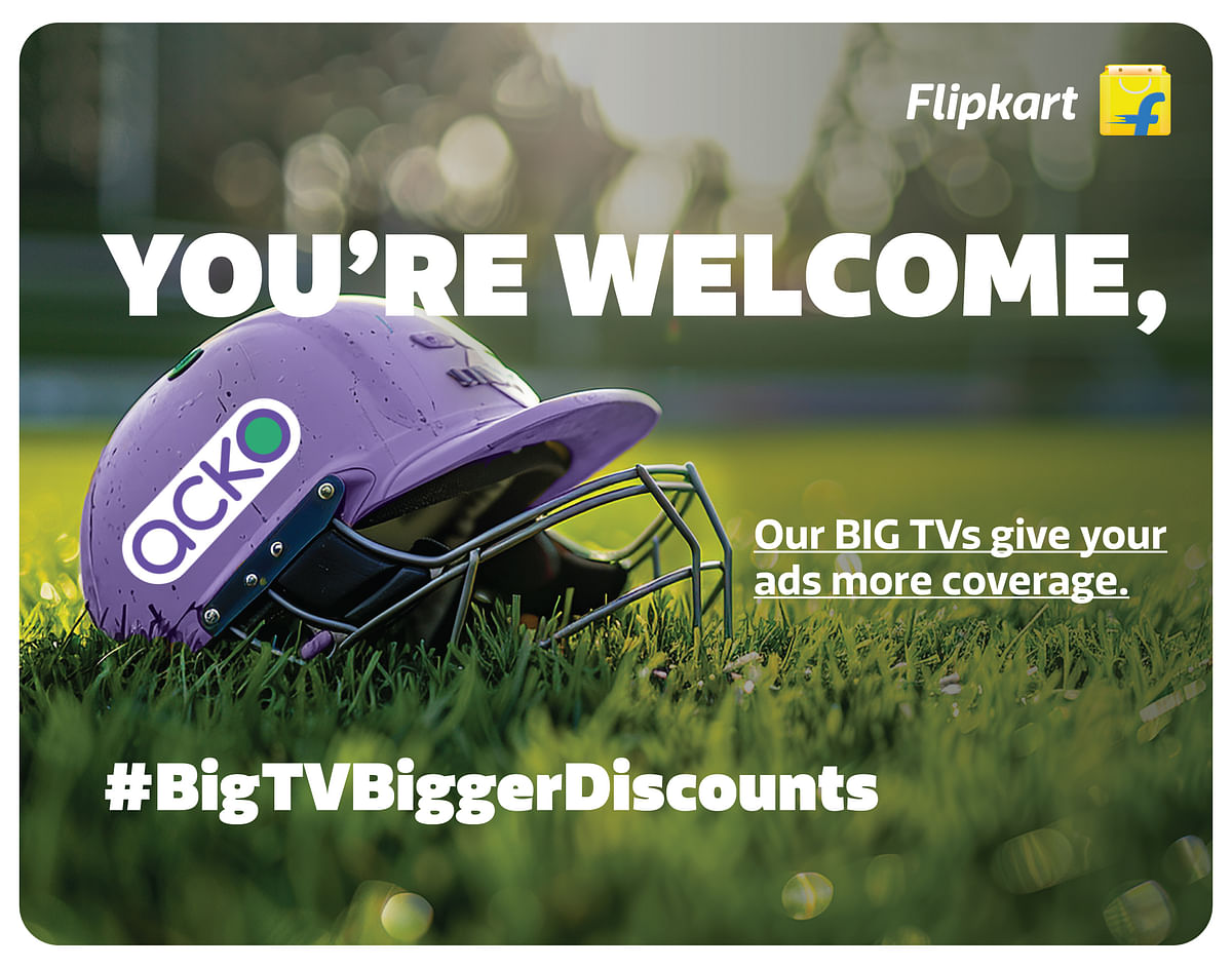Flipkart's billboard message to Acko for IPL 2024 #BigTVBiggerDiscounts campaign