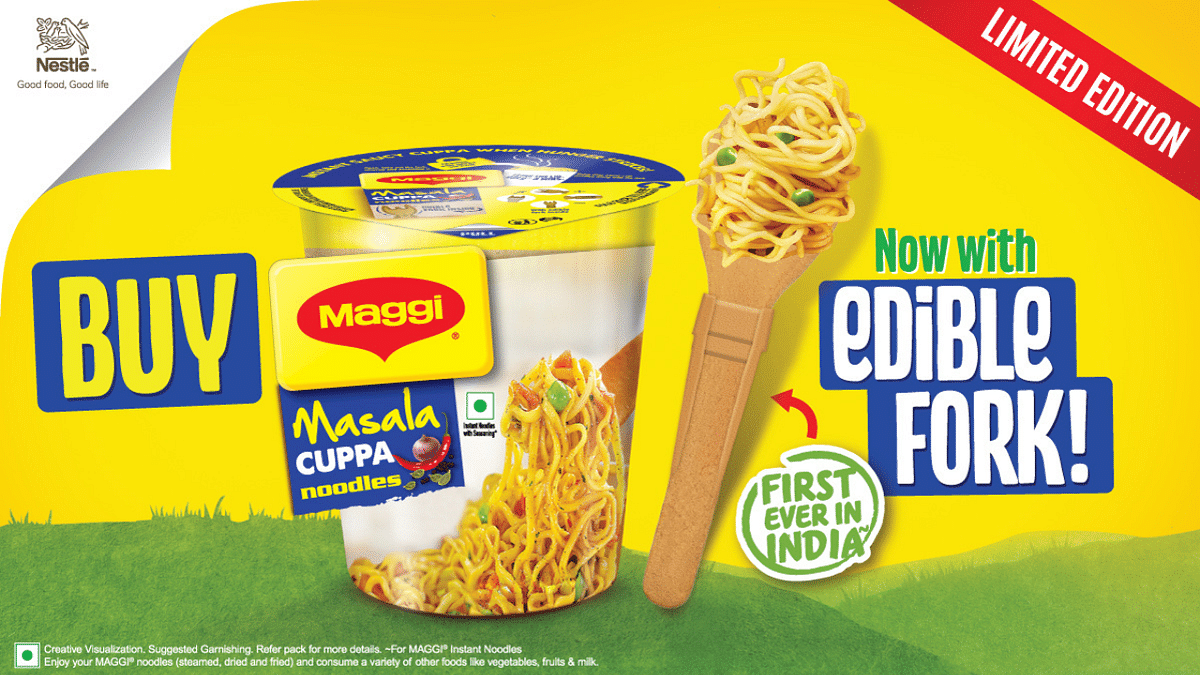 Maggi introduces an edible fork made from wheat flour 