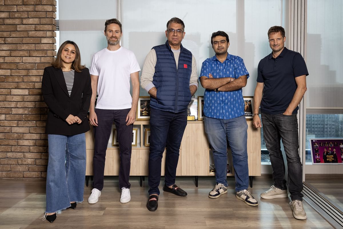 L-R: Mrinalini Jain, Joshua Skurla, Deepak Dhar, founder and group CEO, Banijay Asia and EndemolShine India, Karan Bhatia, creative producer, Banijay Asia and Sam Hutchison