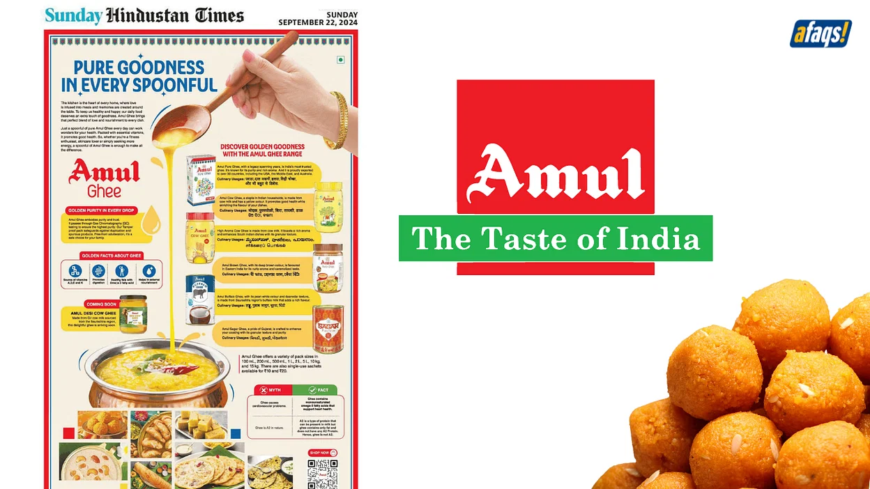 Amul Highlights Ghee Purity in HT Ad Amid Tirupati Prasadam Controversy