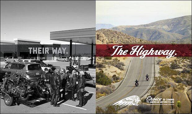 Indian Motorcycle mocks Harley Davidson: competitive ad done well
