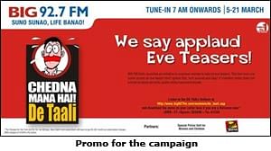 Big FM claps for eve-teasers with 'De Taali'