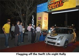 Delhi goes on a night car rally with Swift
