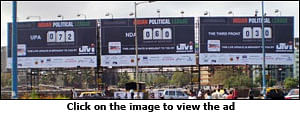 Scoreboards used to communicate poll results