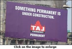 Cut the Crap brands under construction buildings with Taj Cement