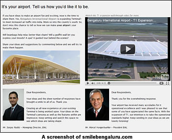 SmileBengaluru.com: What is your idea for Bengaluru Airport?