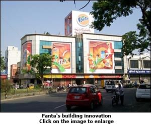 Fanta's building wrap tells an orangey story