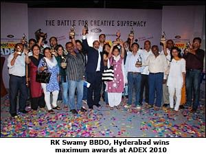 R K Swamy BBDO sweeps away maximum awards at ADEX 2010