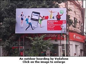 Vodafone goes blue to promote its newly-launched handset