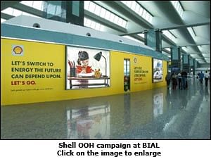 JCDecaux creates a high impact wall wrap at BIAL for Shell