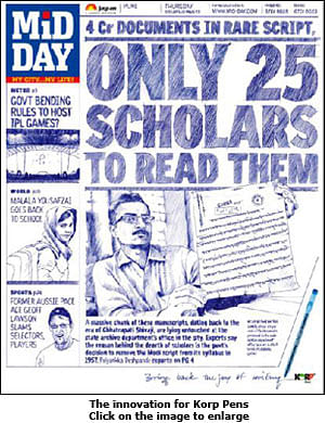 Mid-Day Pune brings out handwritten front page