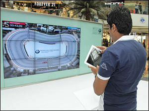 BMW races on virtual track