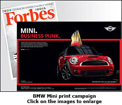 BMW Mini rides on luxury magazines