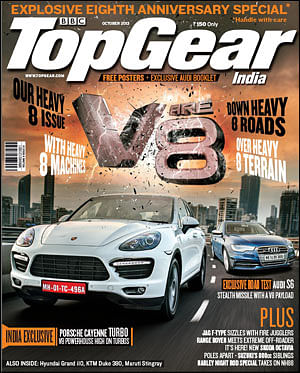 BBC TopGear drives V8 engines for 8th anniversary issue