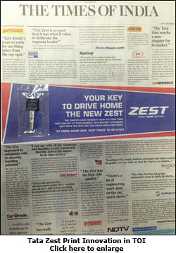 Tata Zest: Key in the Newspaper