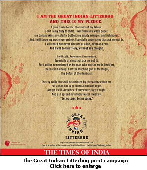 Times of India targets obnoxious litterbugs