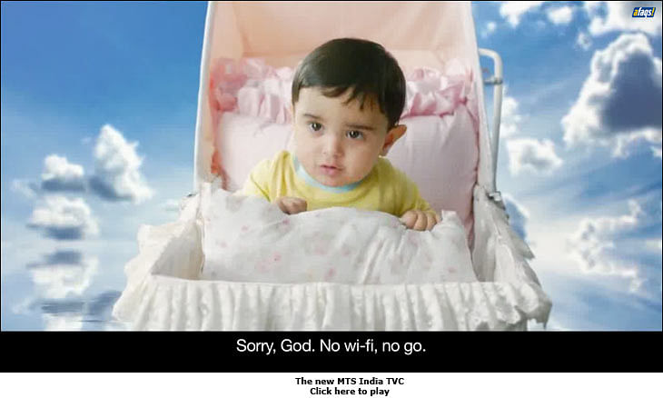 "Sorry God. No WiFi, no go," says MTS Baby
