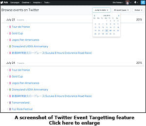 Twitter launches event targetting for advertisers