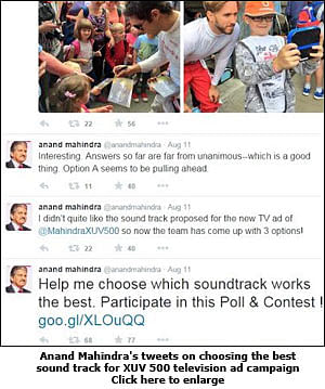 Mahindra launches Twitter poll to select soundtrack for XUV 500 TVC
