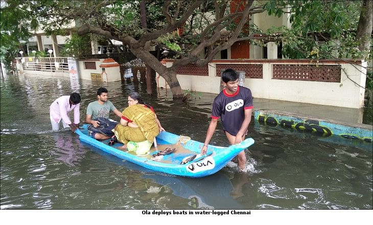 Ola deploys boats in water-logged Chennai