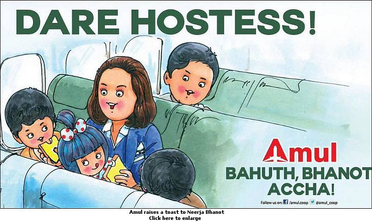 Amul releases rare ad featuring Neerja Bhanot