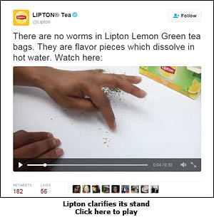 Worm in a tea cup: Lipton uses Twitter video to clarify