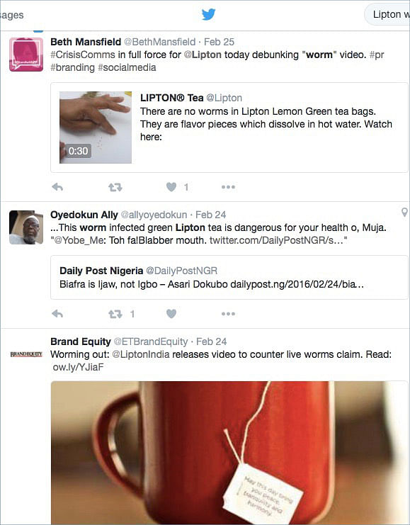 Lipton: A Lesson in Rumour Management