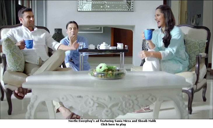 Sania Mirza and Shoaib Malik indulge in Indo-Pak banter in Nestle EveryDay Ad
