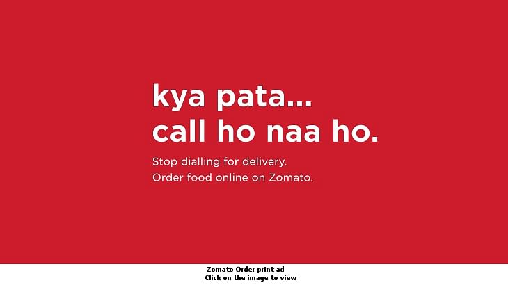 Stop dialling, order online, says Zomato in quirky print ad