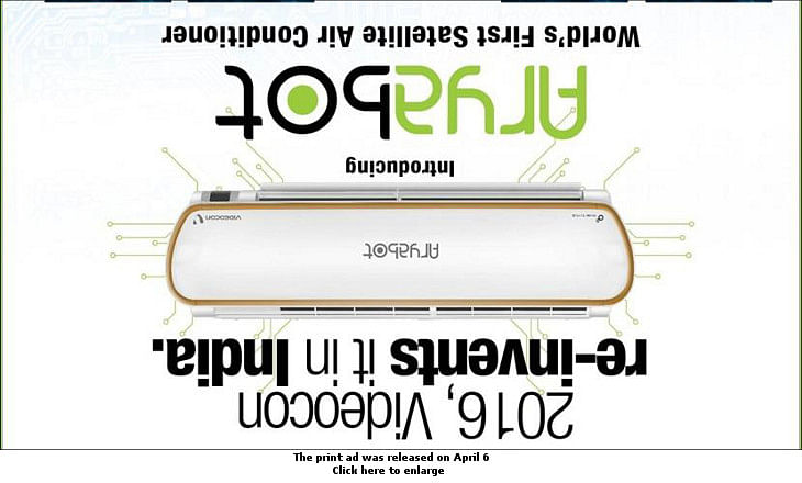 Videocon flips the print ad to promote new AC range