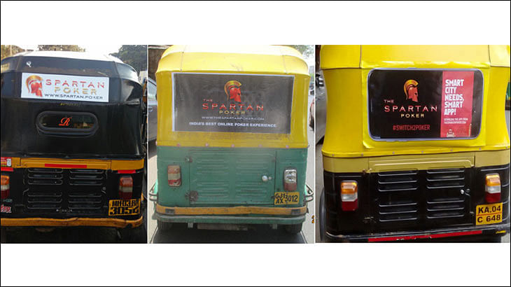 Why do 18,000 rickshaws in Mumbai have 'Spartan' stickers on them?