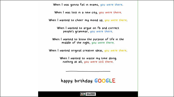 Of the brands that wished Google a happy 19th...