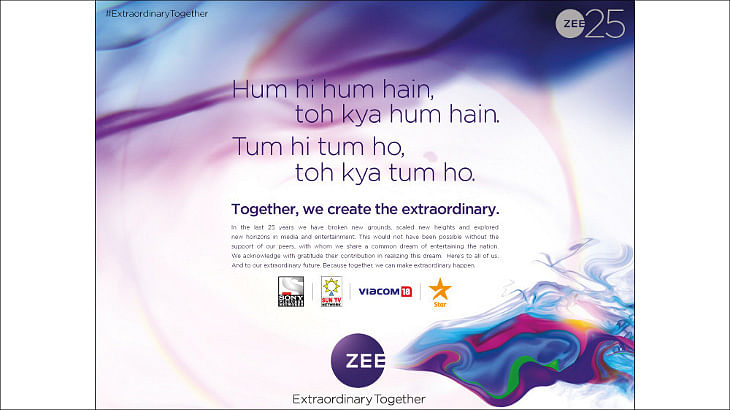 Rival brands Sony, Viacom18, Star find mention in Zee ad