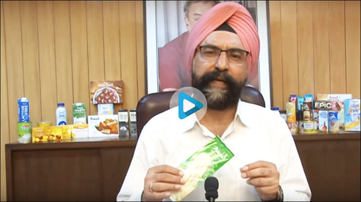 As Amul's Sodhi puts video on social media to issue product clarification...