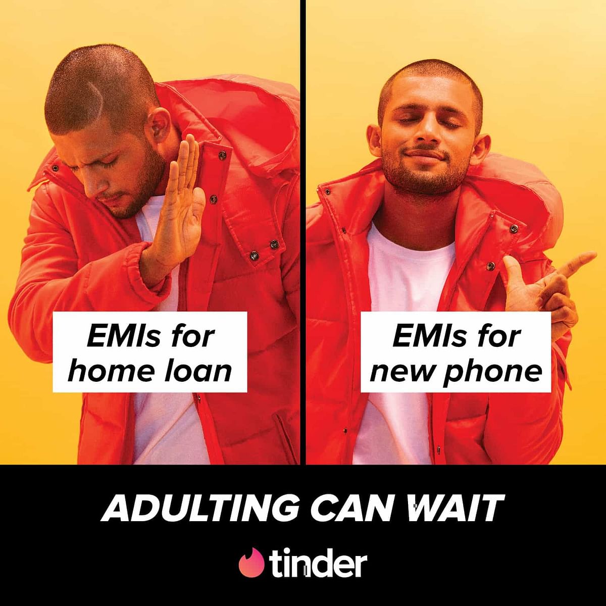 "Adulting can wait" says Tinder in new ads