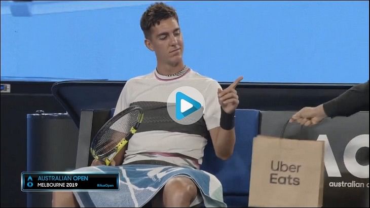 Tennis stars talking food on the court. Why?