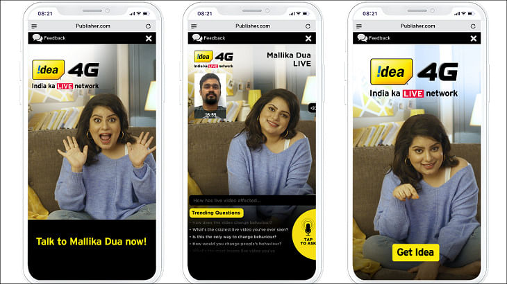 You can interview Mallika Dua through Idea's video chat bot...