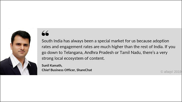 South India has been a special market because adoption and engagement rates are higher: Sunil Kamath, ShareChat