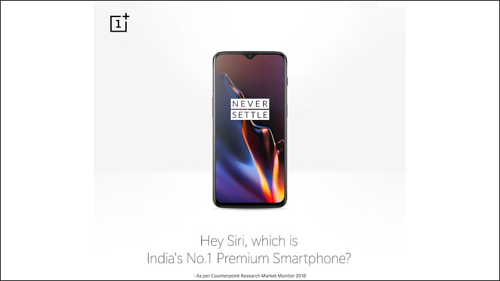 "Hey Siri, which is India's No.1 Premium Smartphone?" asks OnePlus