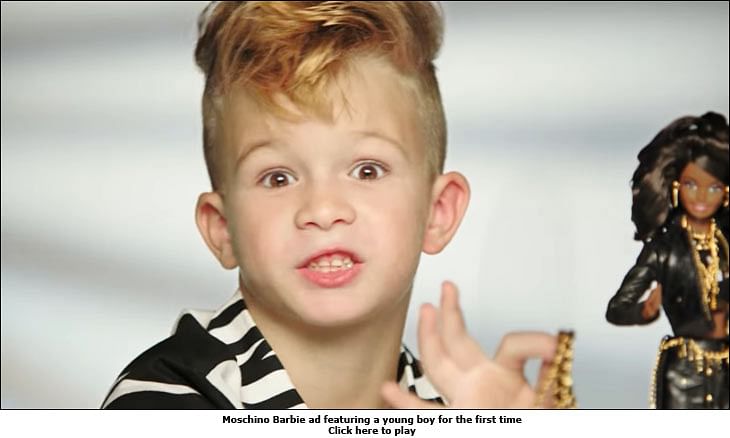 Boy dressed hot sale as barbie