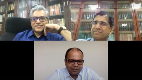 PS Narasimha (top left), Arvind Datar (top right) and Mahesh Menon (centre down)