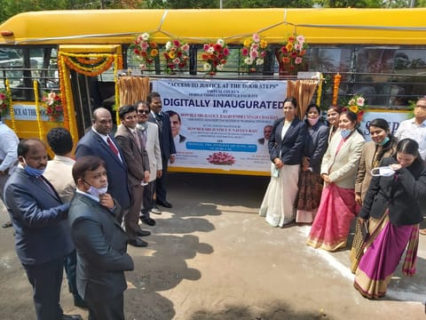 Telangana High Court inaugurates Mobile Video Conference Facility to aid lawyers from remote areas address the virtual court